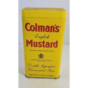 Vintage Coleman's English Mustard Blend Tin with Plastic Lid